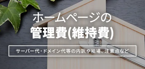 ホームページの管理費(維持費)　サーバー代・ドメイン代等の内訳や相場、注意点など